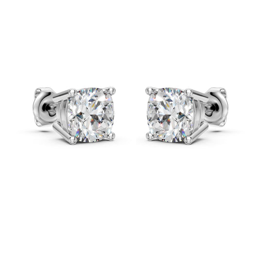 Cushion Cut Lab Grown Diamond Petite Stud Earrings