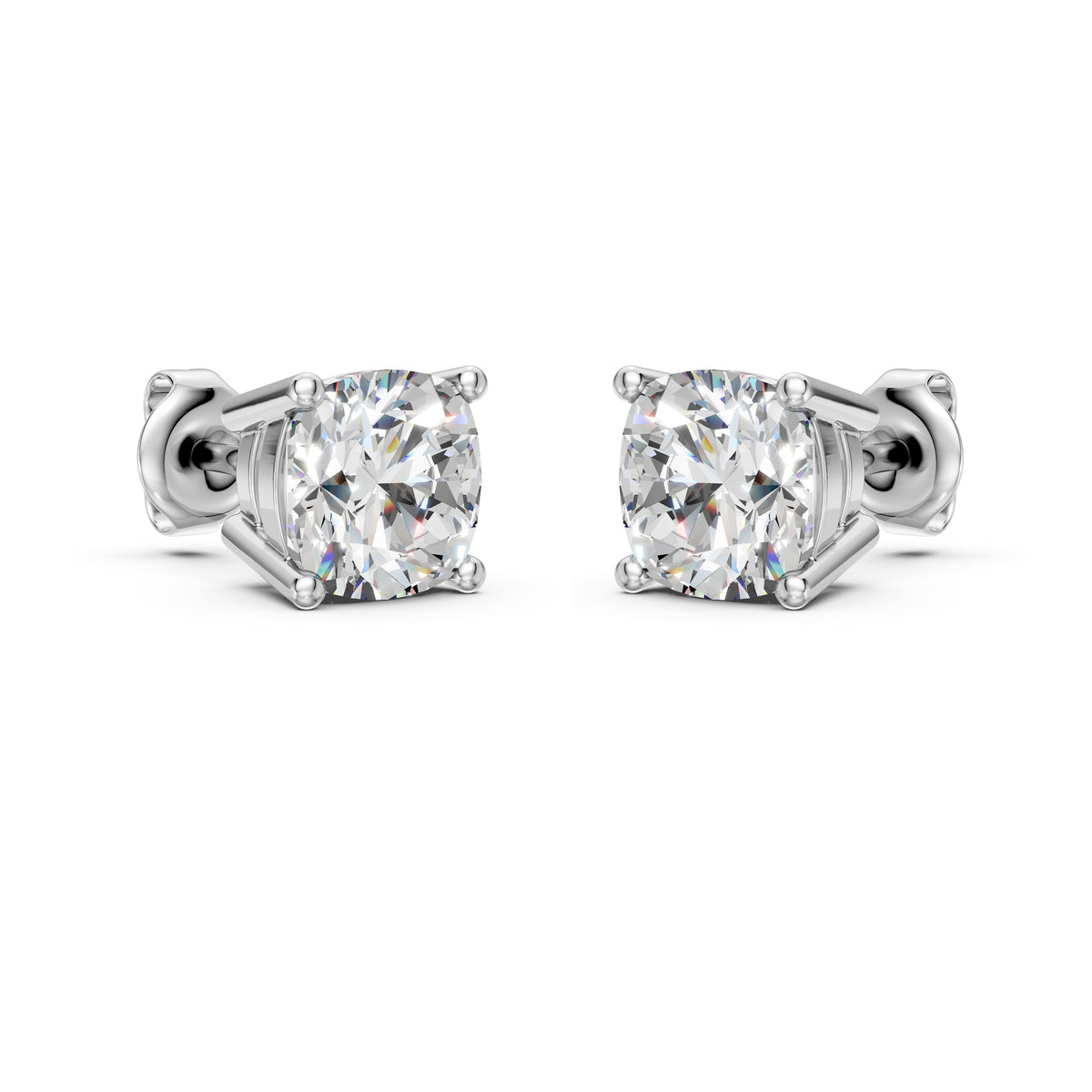 Cushion Cut Lab Grown Diamond Petite Stud Earrings