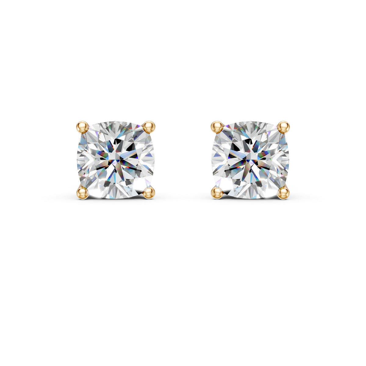 Cushion Cut Lab Grown Diamond Petite Stud Earrings