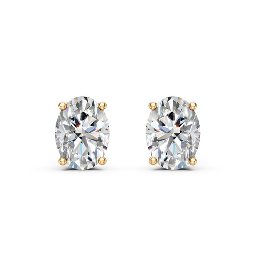 Oval Cut Lab Grown Diamond Stud Earrings