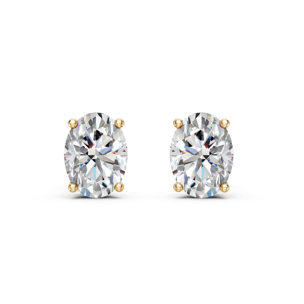 Oval Cut Lab Grown Diamond Stud Earrings