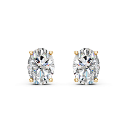 Oval Cut Lab Grown Diamond Stud Earrings