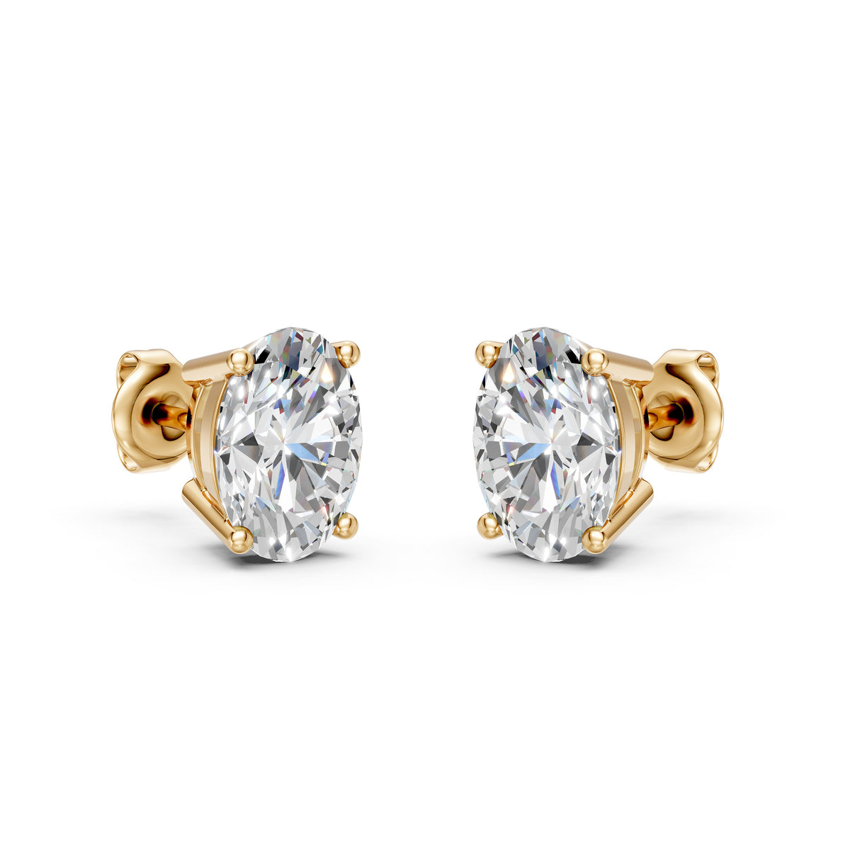 Oval Cut Lab Grown Diamond Stud Earrings