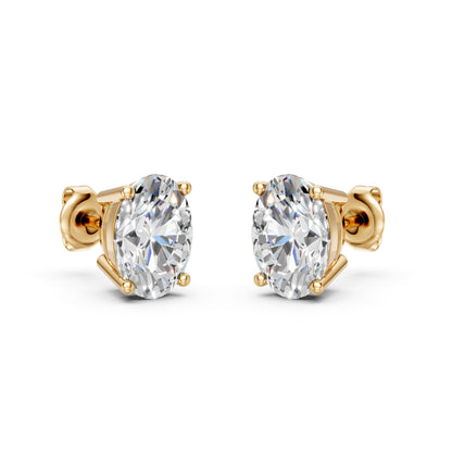 Oval Cut Lab Grown Diamond Stud Earrings