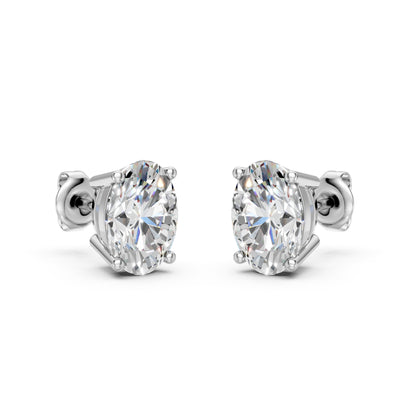 Oval Cut Lab Grown Diamond Stud Earrings