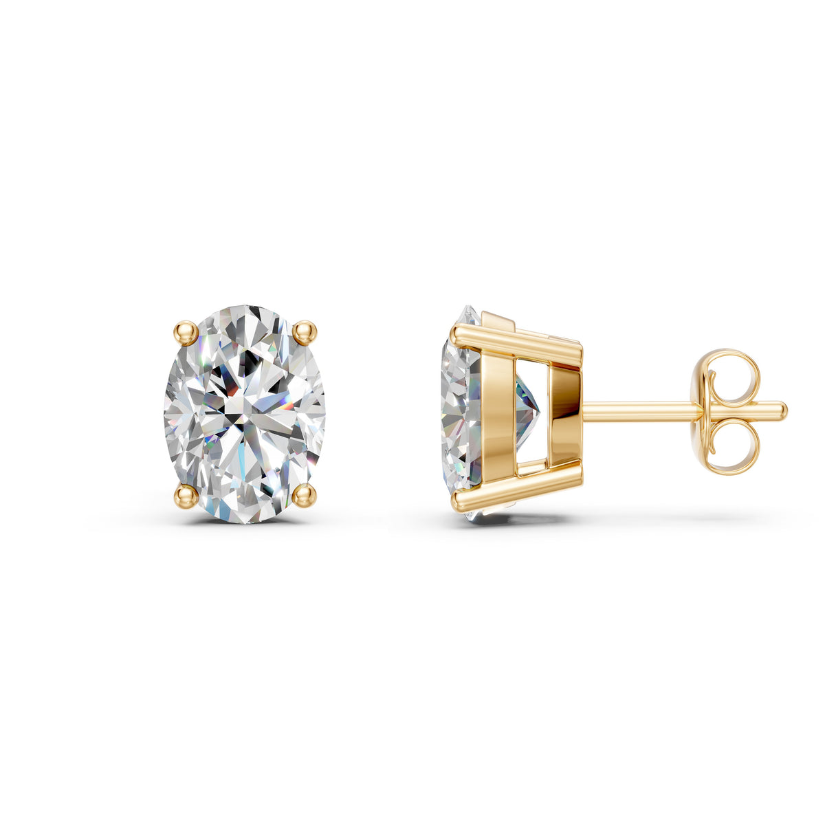 Oval Cut Lab Grown Diamond Stud Earrings