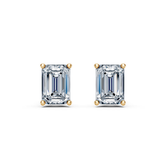 Emerald Cut Lab Grown Diamond Stud Earrings