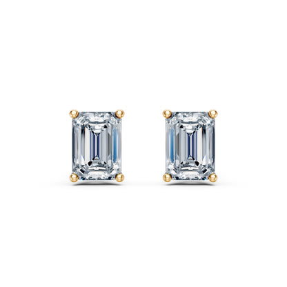 Emerald Cut Lab Grown Diamond Stud Earrings