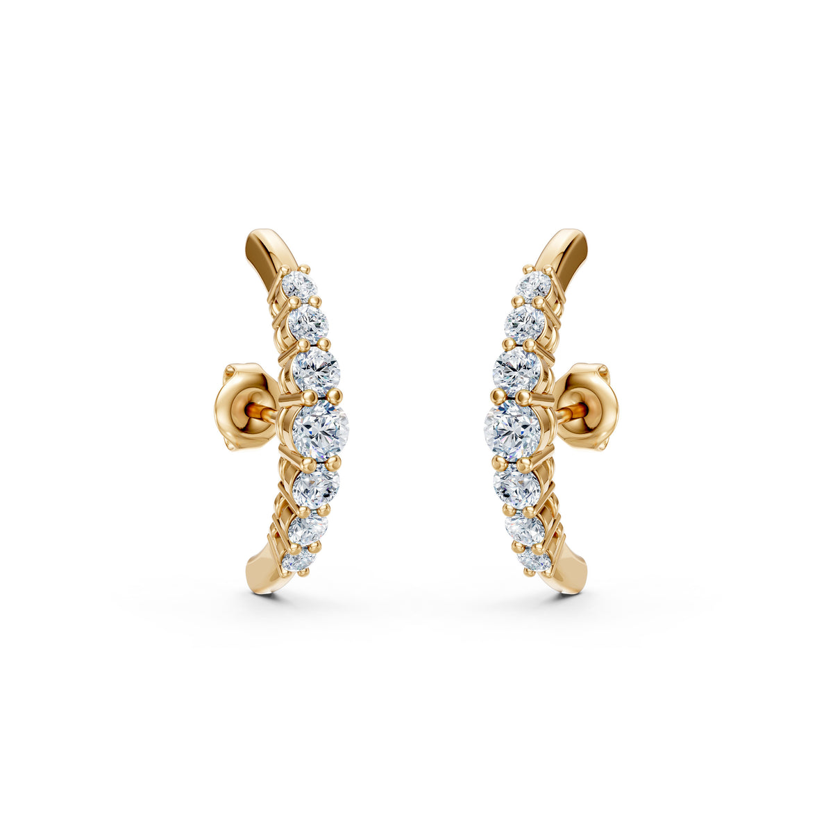 Meadow Round Diamond Stud Earrings