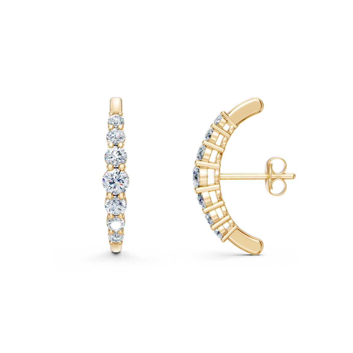 Meadow Round Diamond Stud Earrings