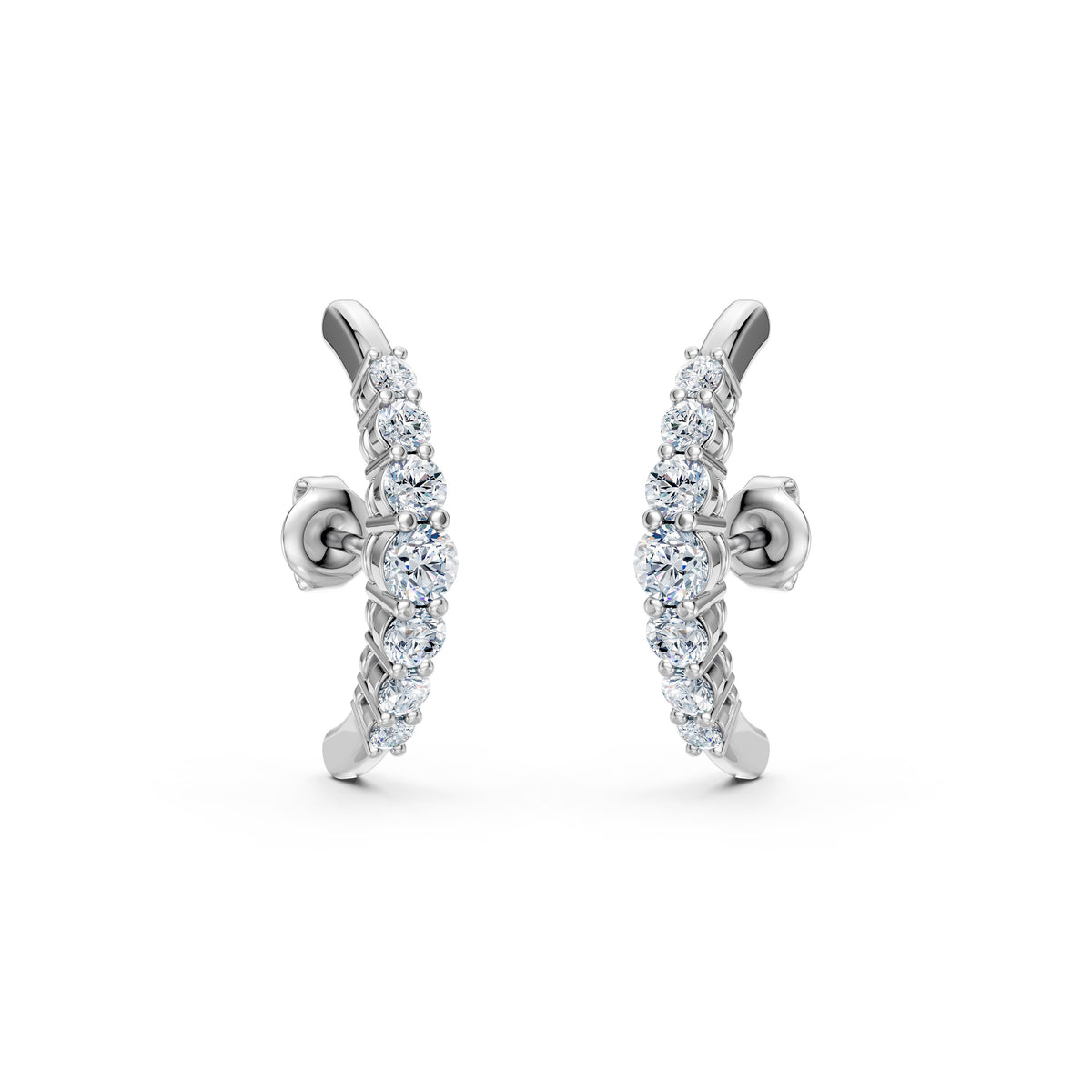 Meadow Round Diamond Stud Earrings