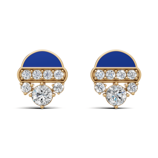 Diamond Pave Open Circle Stud Earrings