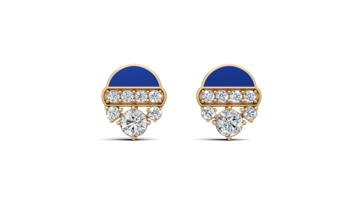 Diamond Pave Open Circle Stud Earrings