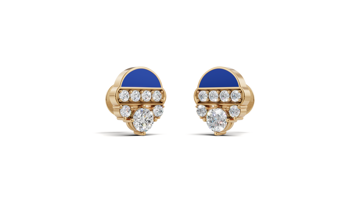 Diamond Pave Open Circle Stud Earrings