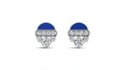 Diamond Pave Open Circle Stud Earrings