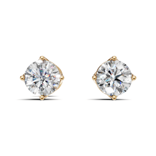 Diamond Floral Petal Cluster Stud Earrings