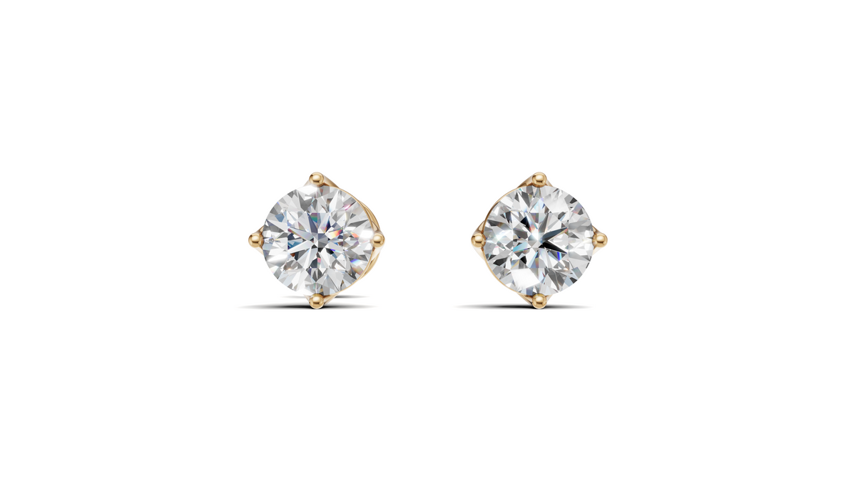 Diamond Floral Petal Cluster Stud Earrings