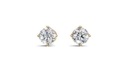 Diamond Floral Petal Cluster Stud Earrings