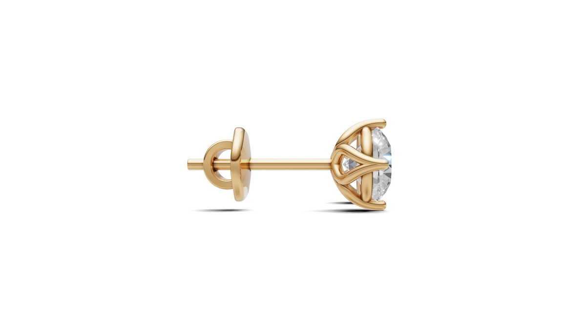 Diamond Floral Petal Cluster Stud Earrings