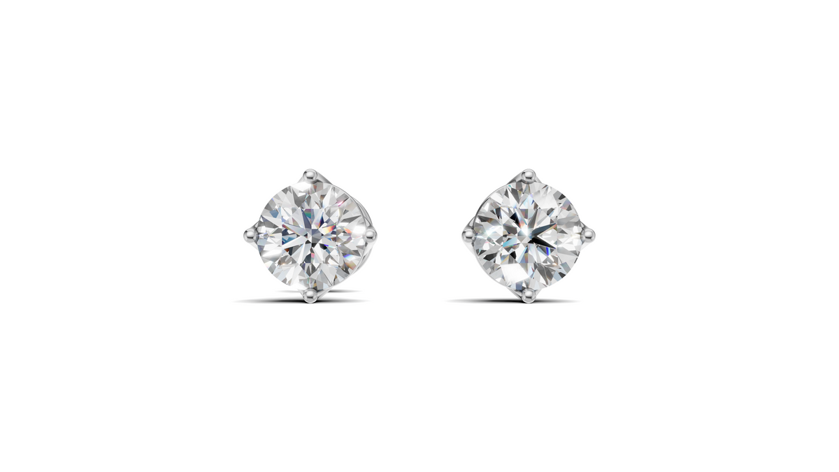 Diamond Floral Petal Cluster Stud Earrings