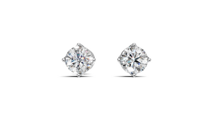 Diamond Floral Petal Cluster Stud Earrings