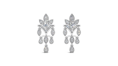 Diamond Star Burst Stud Earrings