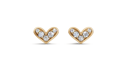 Diamond Heart Halo Stud Earrings