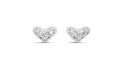 Diamond Heart Halo Stud Earrings