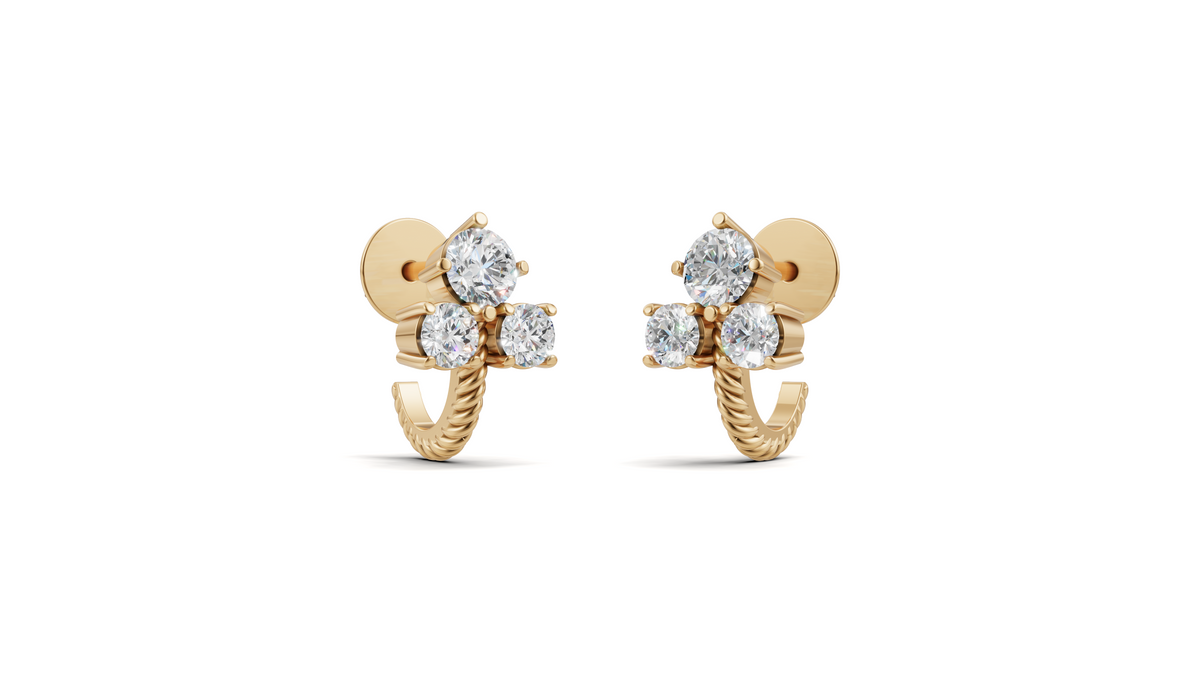 Diamond Dragonfly Stud Earrings
