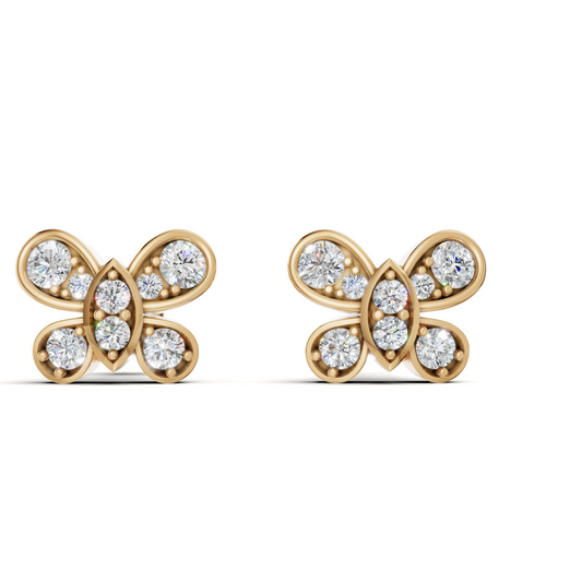 Diamond Marquise Leaf Stud Earrings
