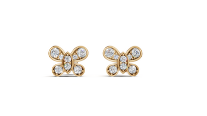 Diamond Marquise Leaf Stud Earrings