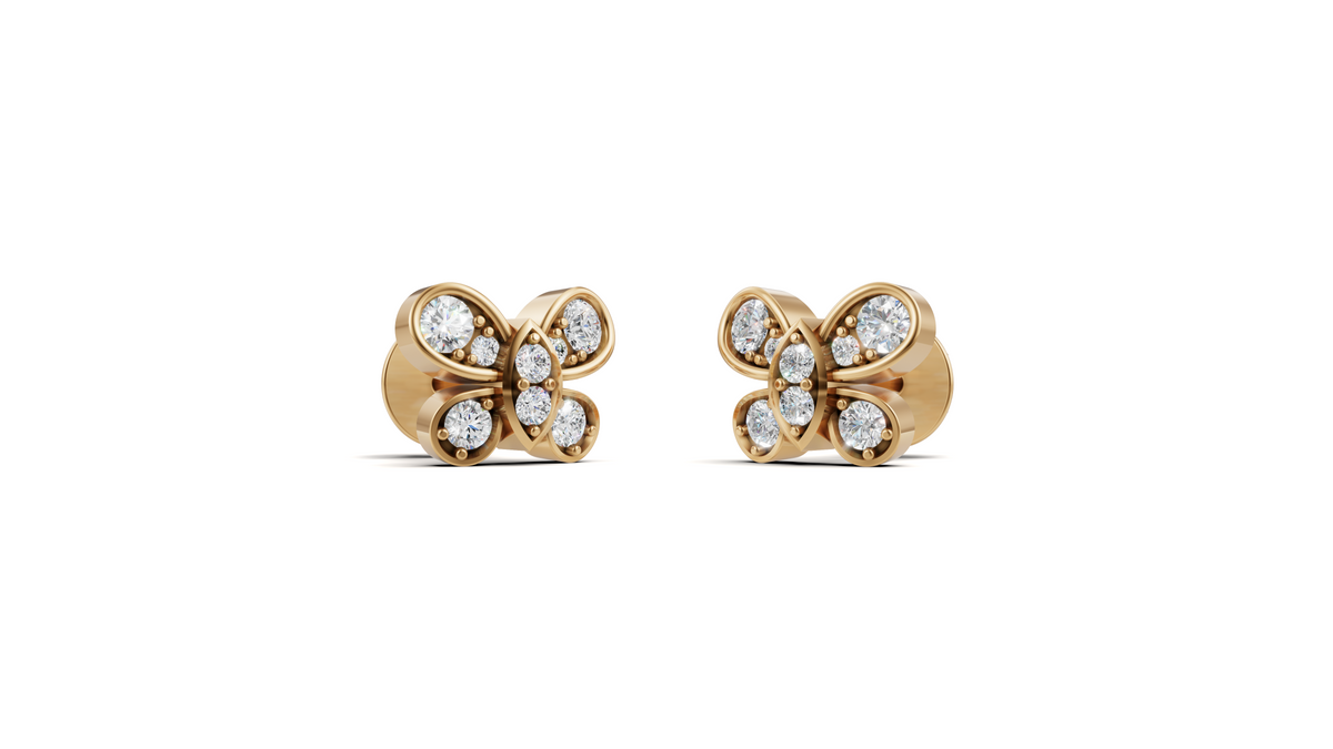Diamond Marquise Leaf Stud Earrings