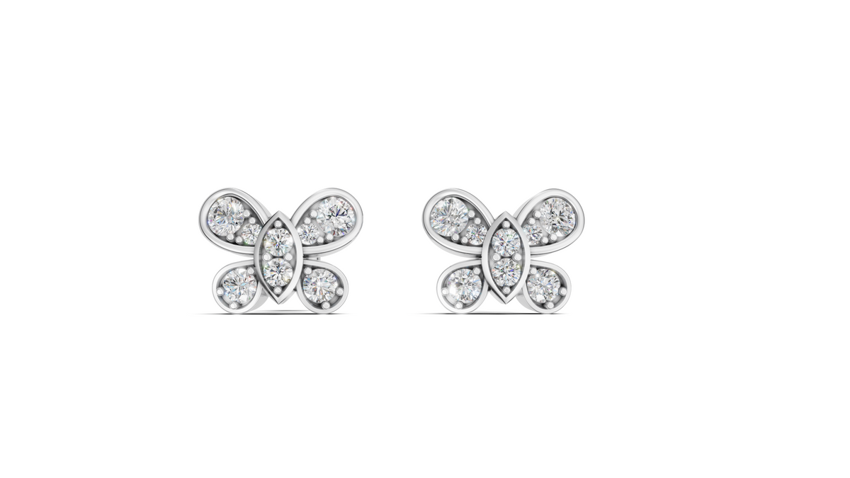 Diamond Marquise Leaf Stud Earrings