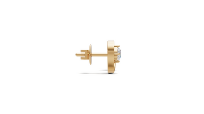 Diamond Open Heart Solitaire Stud Earrings