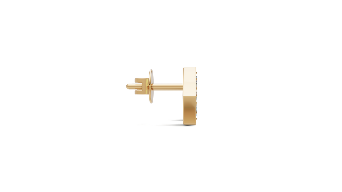 Diamond Open Square Tile Stud Earrings