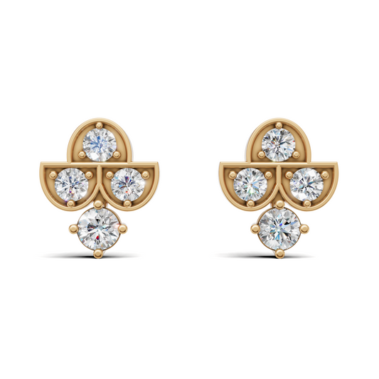 Diamond Arch Trio Stud Earrings