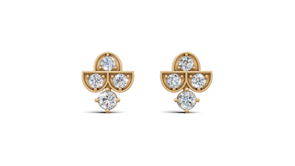 Diamond Arch Trio Stud Earrings