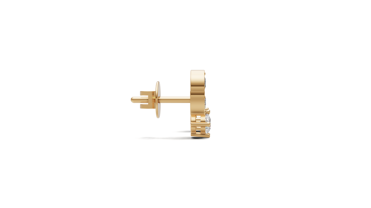 Diamond Arch Trio Stud Earrings
