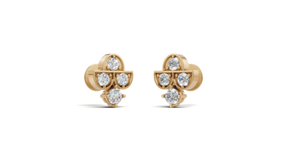Diamond Arch Trio Stud Earrings
