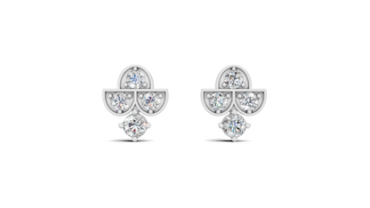 Diamond Arch Trio Stud Earrings