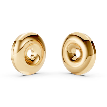 Gold Dome Button Stud Earrings
