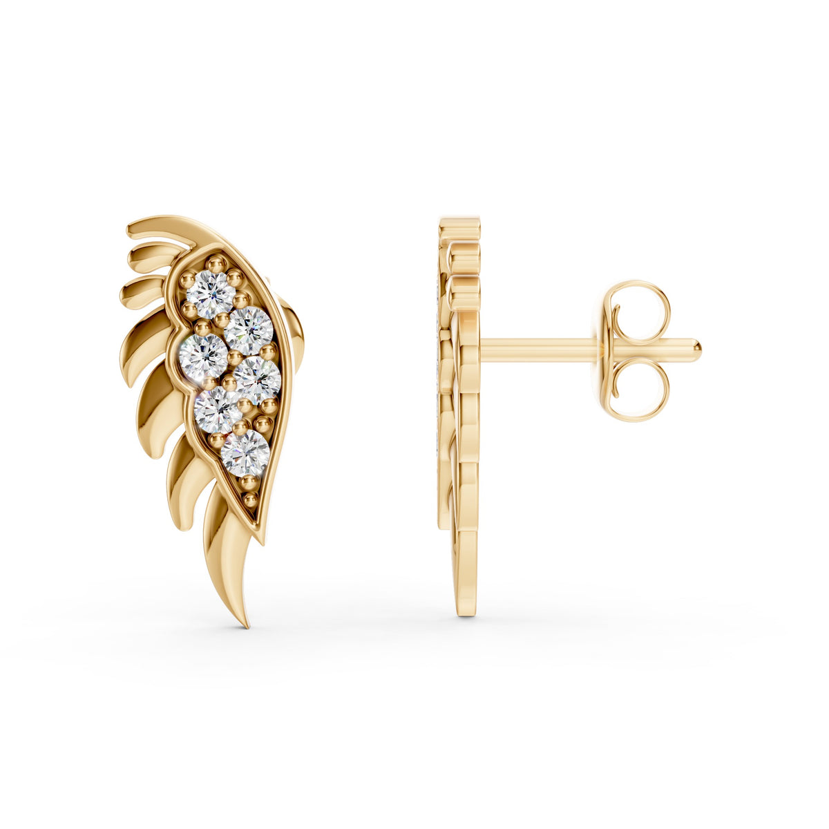 Lab-Grown Diamond Angel Wings Earring Charms