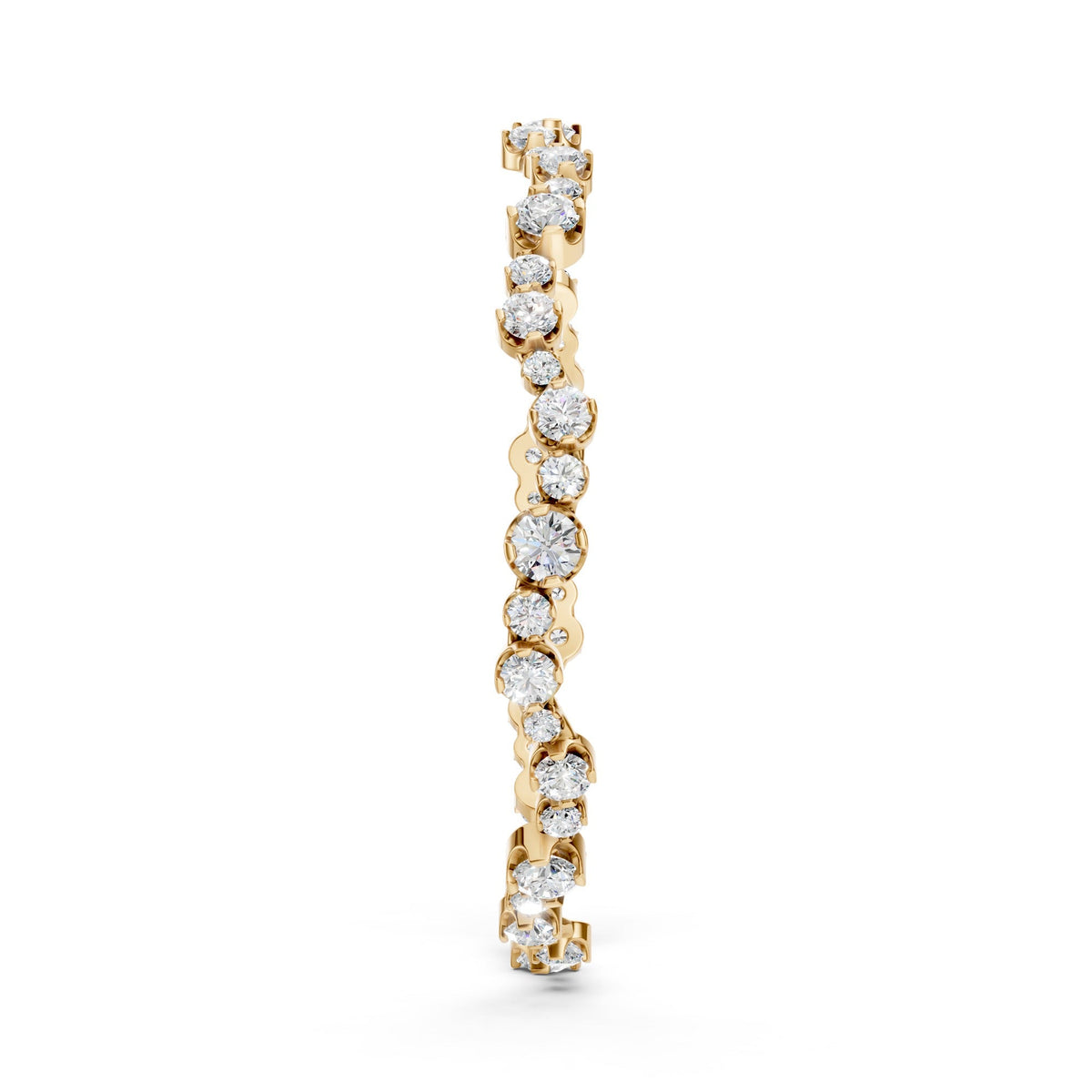 Graduated Bezel Set Lab Grown Diamond Bracelet