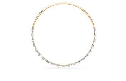 Round and Half Moon Chain Diamond Necklace