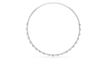 Round and Half Moon Chain Diamond Necklace