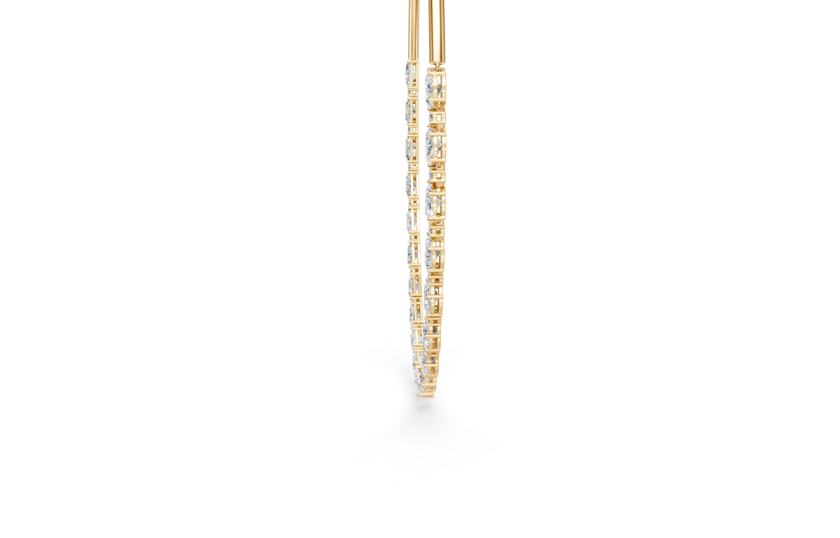 Round and Half Moon Chain Diamond Necklace