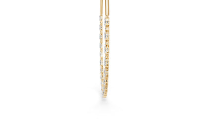 Round and Half Moon Chain Diamond Necklace