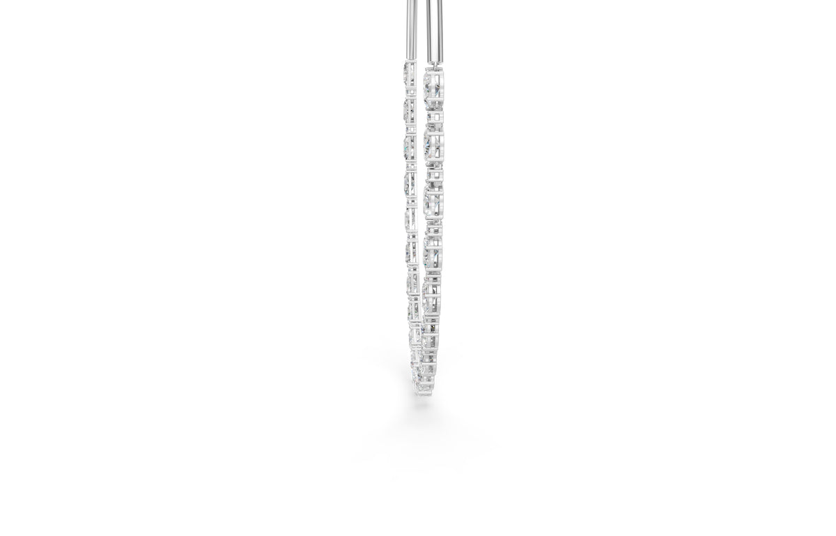 Round and Half Moon Chain Diamond Necklace