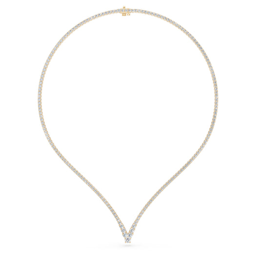 V-Shape Diamond Tennis Everyday Necklace