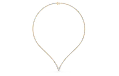 V-Shape Diamond Tennis Everyday Necklace